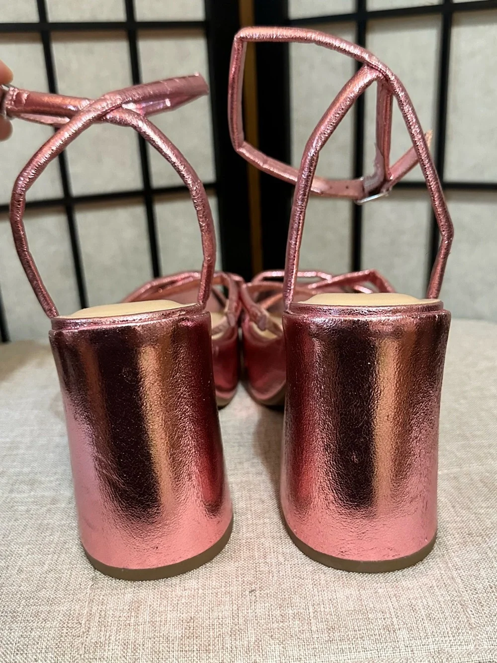 WILD FABLE Metallic Chunky Platform Block Square Toe Heel Sandals NWOT